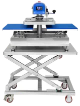 RIVO Duplex Air seen straight-on from the front, the whole machine standing on its rolling lift cart