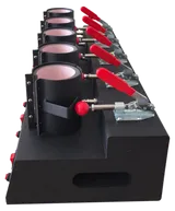 Close view of one RIVO Tazza station with its clamp open